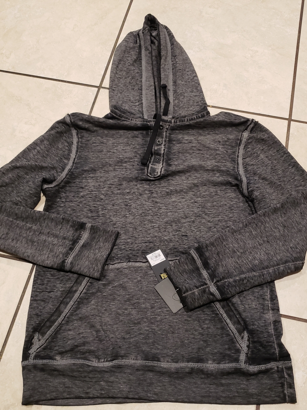 Helix Men's Crewneck Hooded Sweater - Heather Charcoal